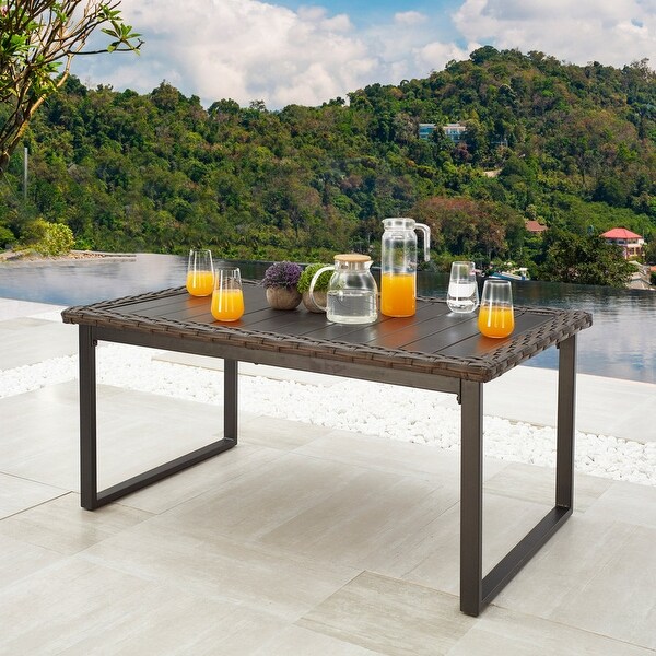 Patio Festival FiveWicker Outdoor Wicker Coffee Table