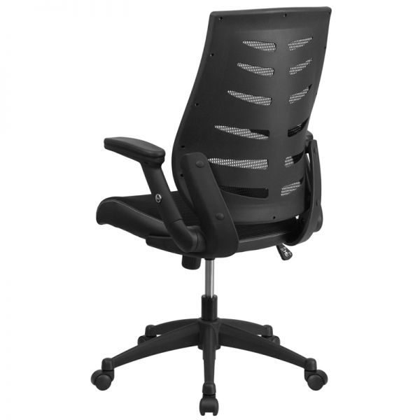 Flash Furniture High Back Designer Mesh Office Chair with Height Adjustable Flip-Up Arms