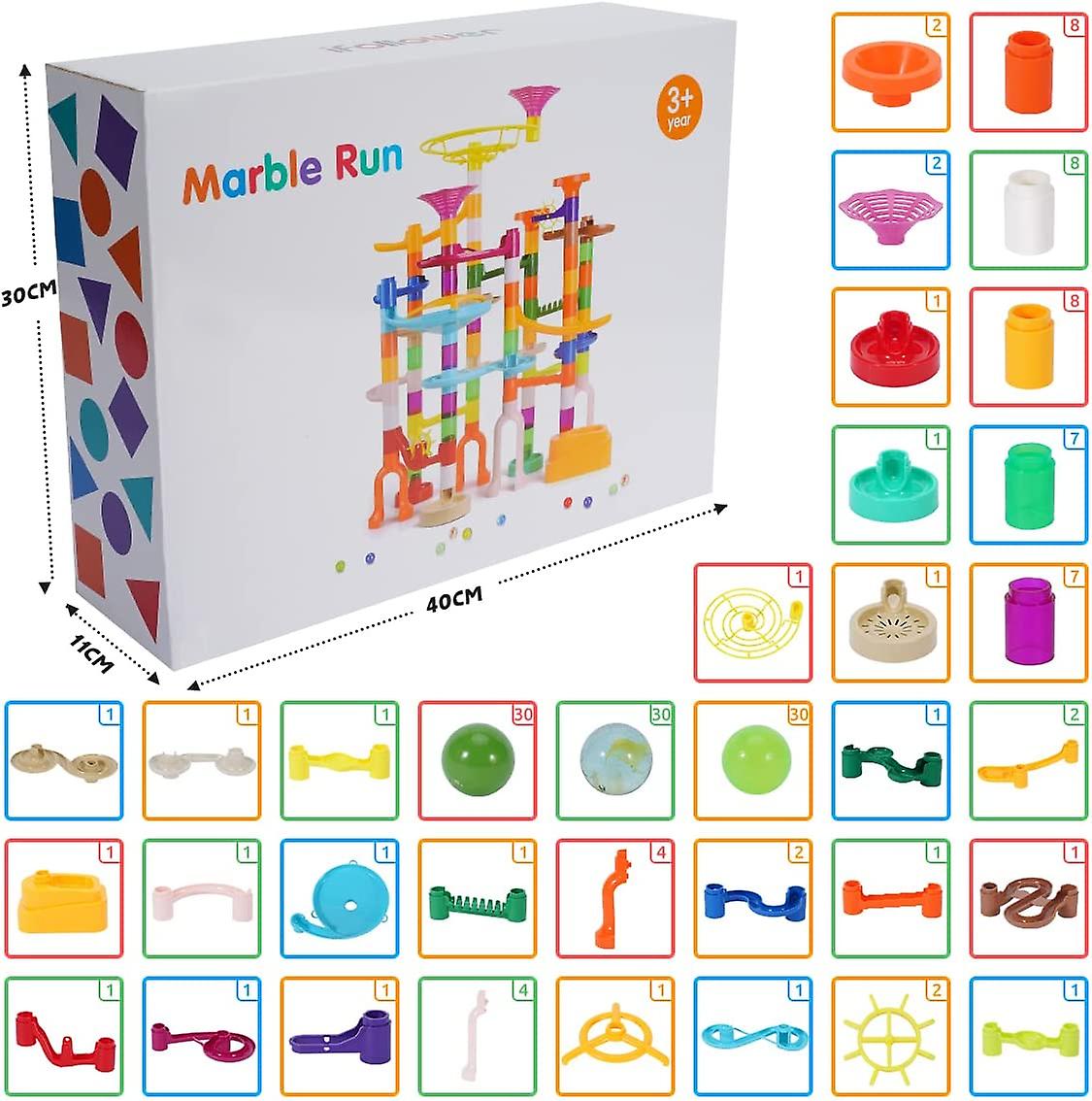 Marble Run， 166pcs Building Blocks Game Stem Educational Learning Toy， Upgraded Version Novel Part Shape， Colourful Puzzle Construction Toys For 3+ Ye