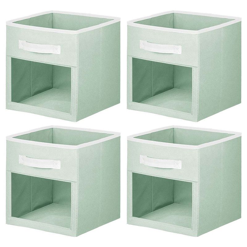 mDesign Fabric Nursery Storage Cube with Front Window - 4 Pack