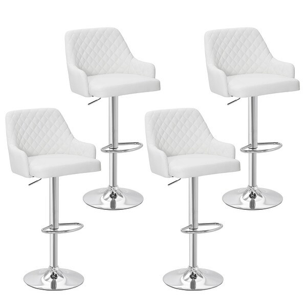 Javlergo Set of 4 Bar Stools Adjustable Counter Height Swivel Barstools with Back and Armrest