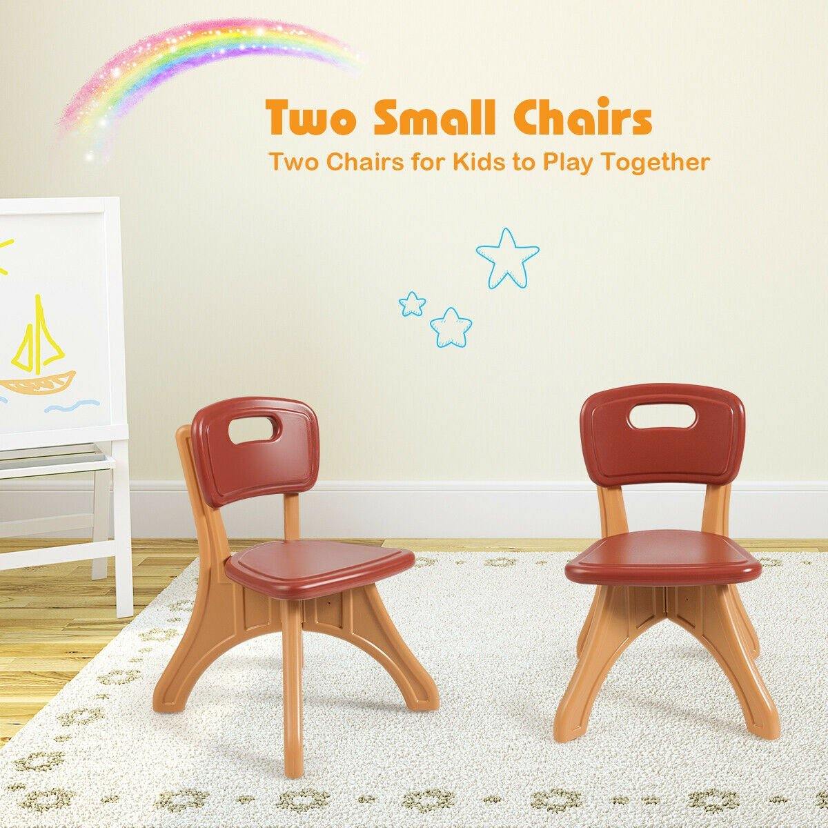 Kids Table and Chair Set, 3 Piece Activity Table