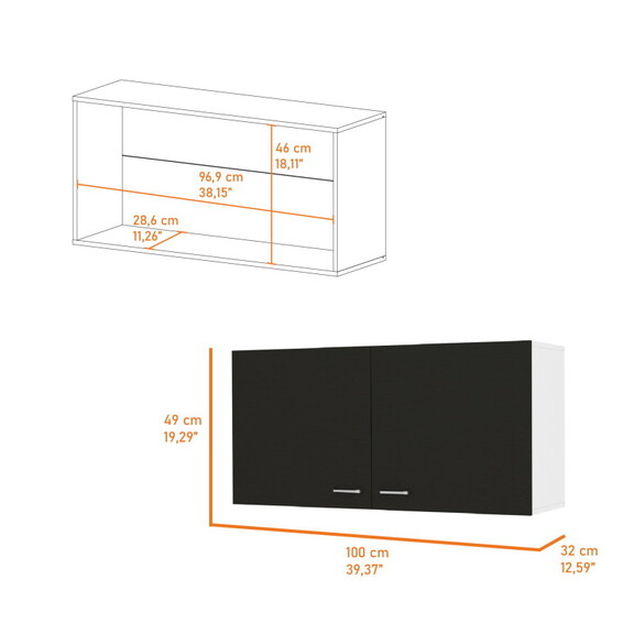 Brookeline Rectangle 2 Door Wall Cabinet Carbon Es...