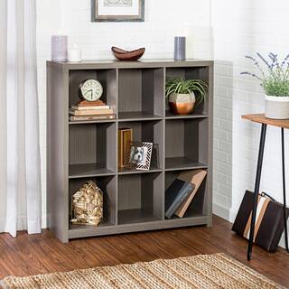 Honey-Can-Do 39 in. H x 37.4 in. W x 11.6 in. D Gray MDF Laminate 9- Cube Organizer SHF-09372