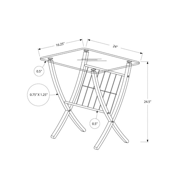 Accent Table Cappuccino With Tempered Glass Everyroom