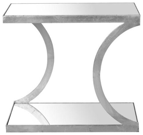 Sullivan Silver Leaf Accent Table   Contemporary   Side Tables And End Tables   by BisonOffice  Houzz