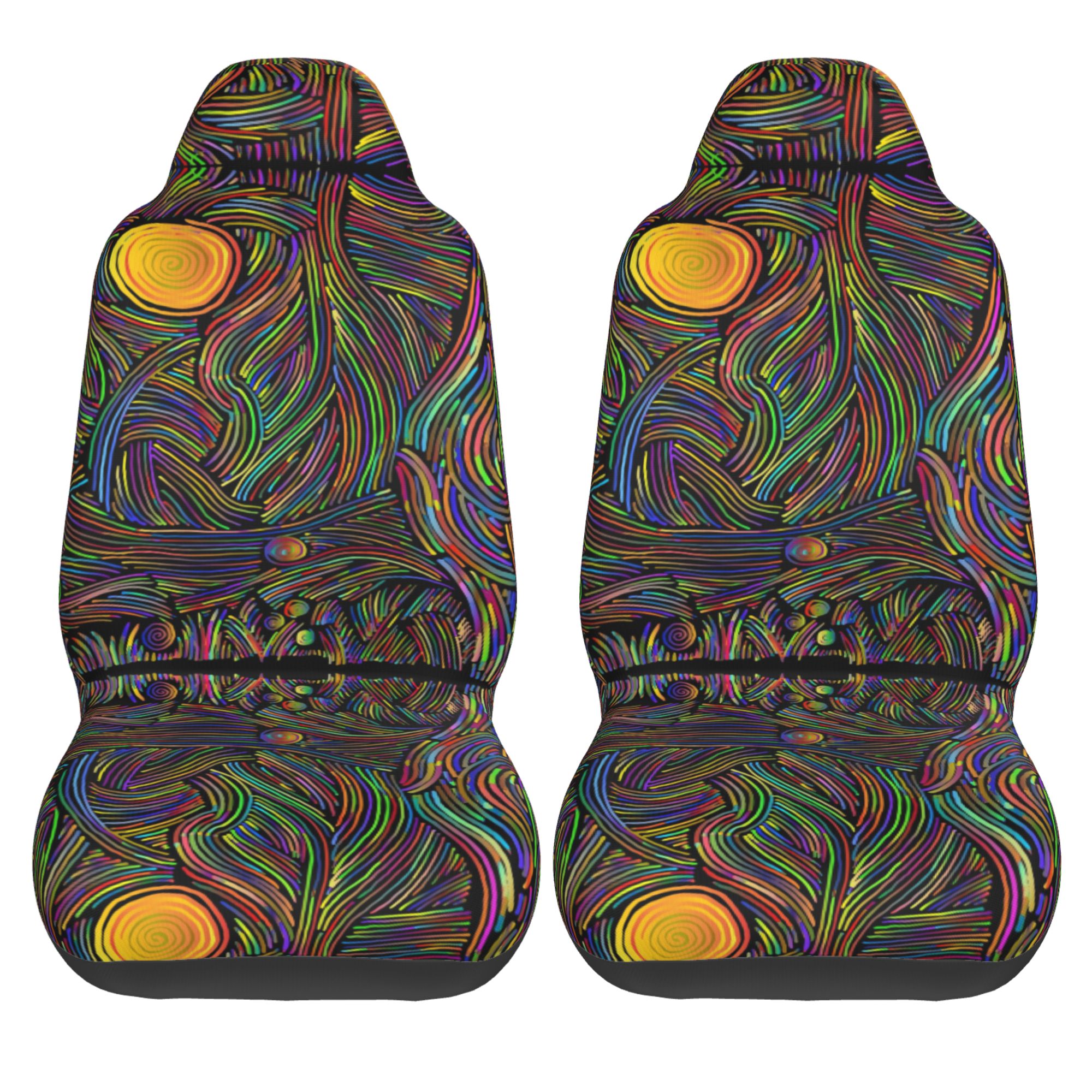 ZICANCN Car Seat Cover Abstract Psychedelic Car Front Seat Covers Protectors ， Automotive Seat Covers for Cars Trucks Suv