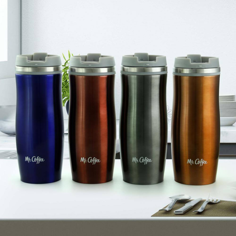 Mr. Coffee Kendrick 10 oz. Assorted Colors Thermal Travel Tumbler (Set of 4) 985112182M