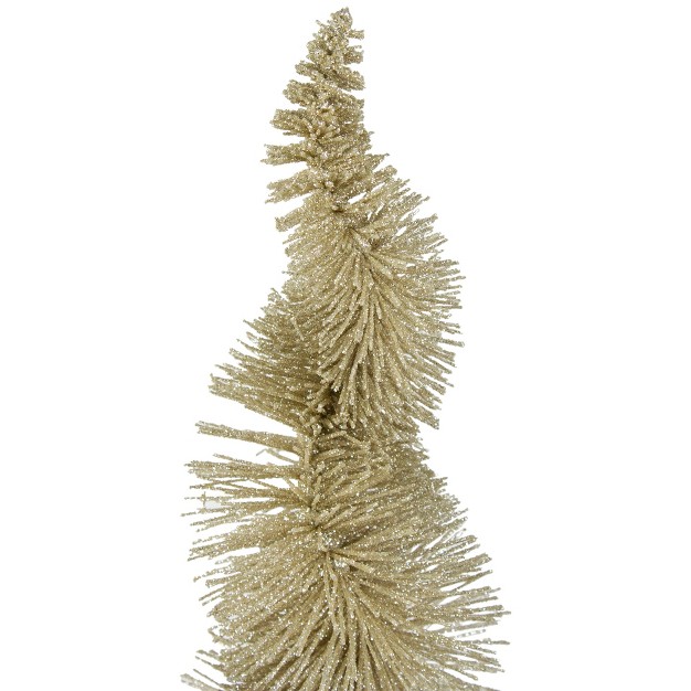 Gold Glittered Spiral Sisal Christmas Tree Tabletop Decoration