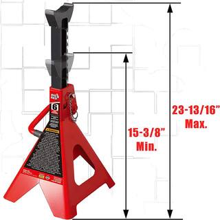 Big Red 6-Ton Double-Locking Jack Stands (2-Pack) T46002C