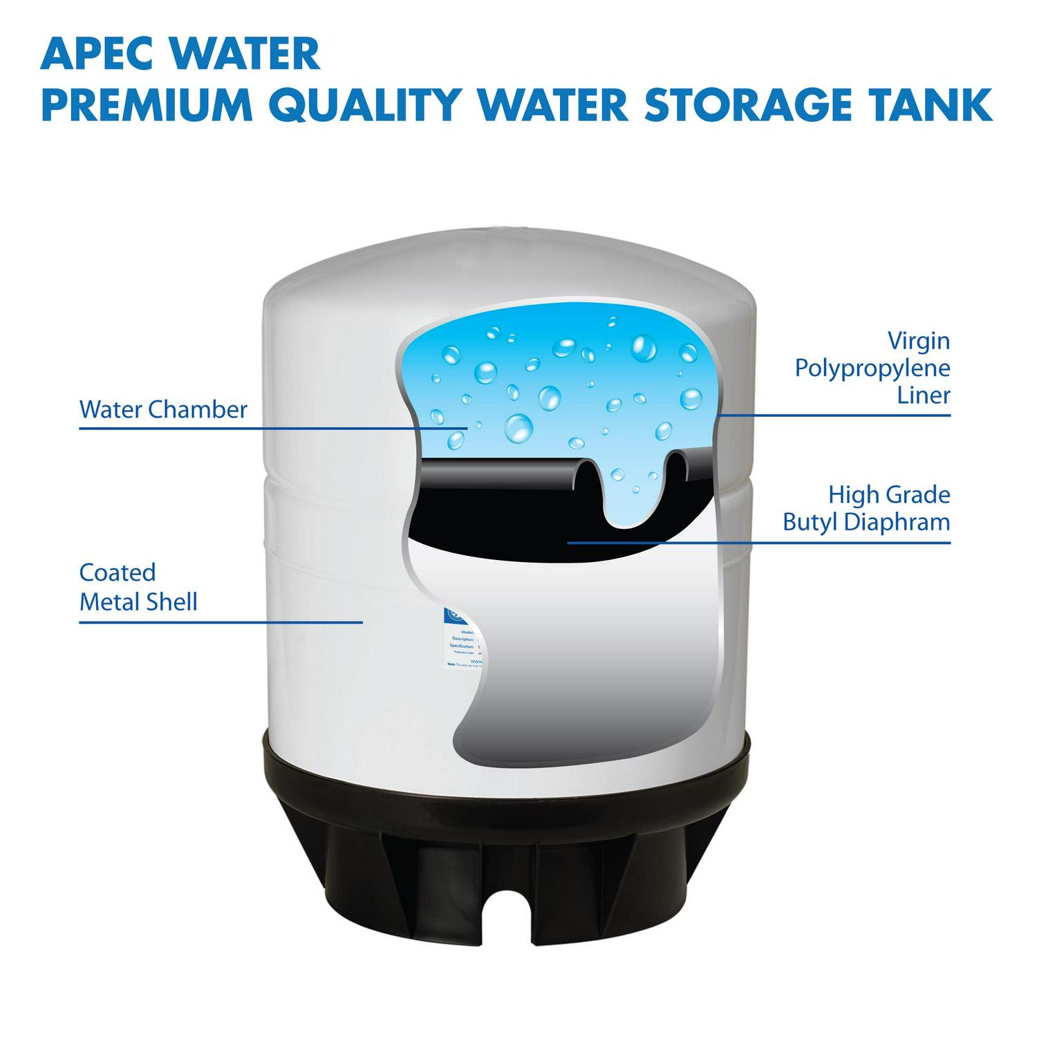 APEC 14 Gal. High-Volume Pressurized Reverse Osmosis Water Storage Tank