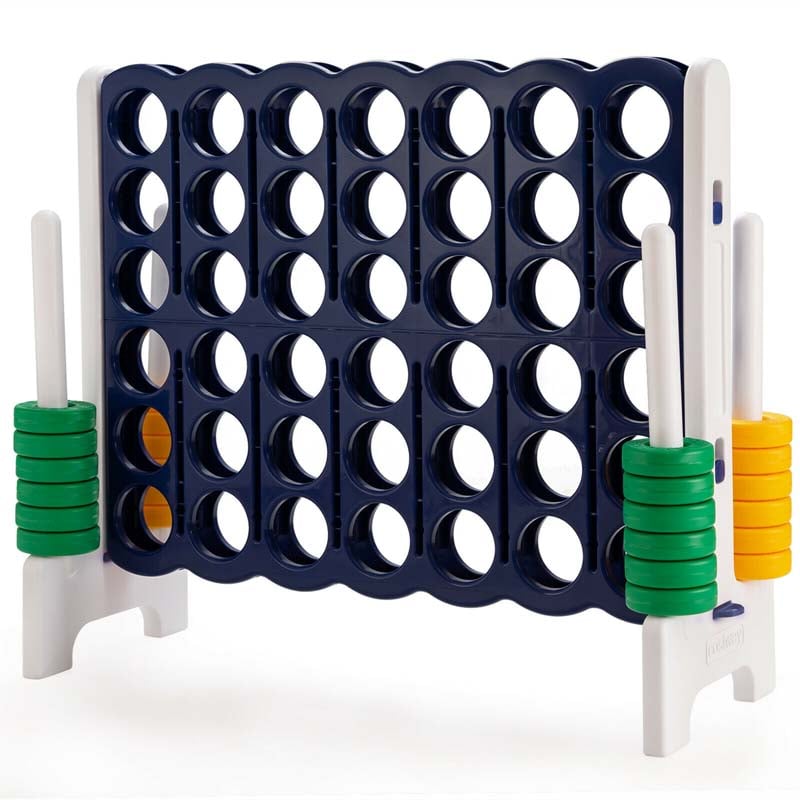 Giant 4-In-A-Row, Jumbo 4-to-Score Giant Game Set with 42 Jumbo Rings & Quick-Release Slider