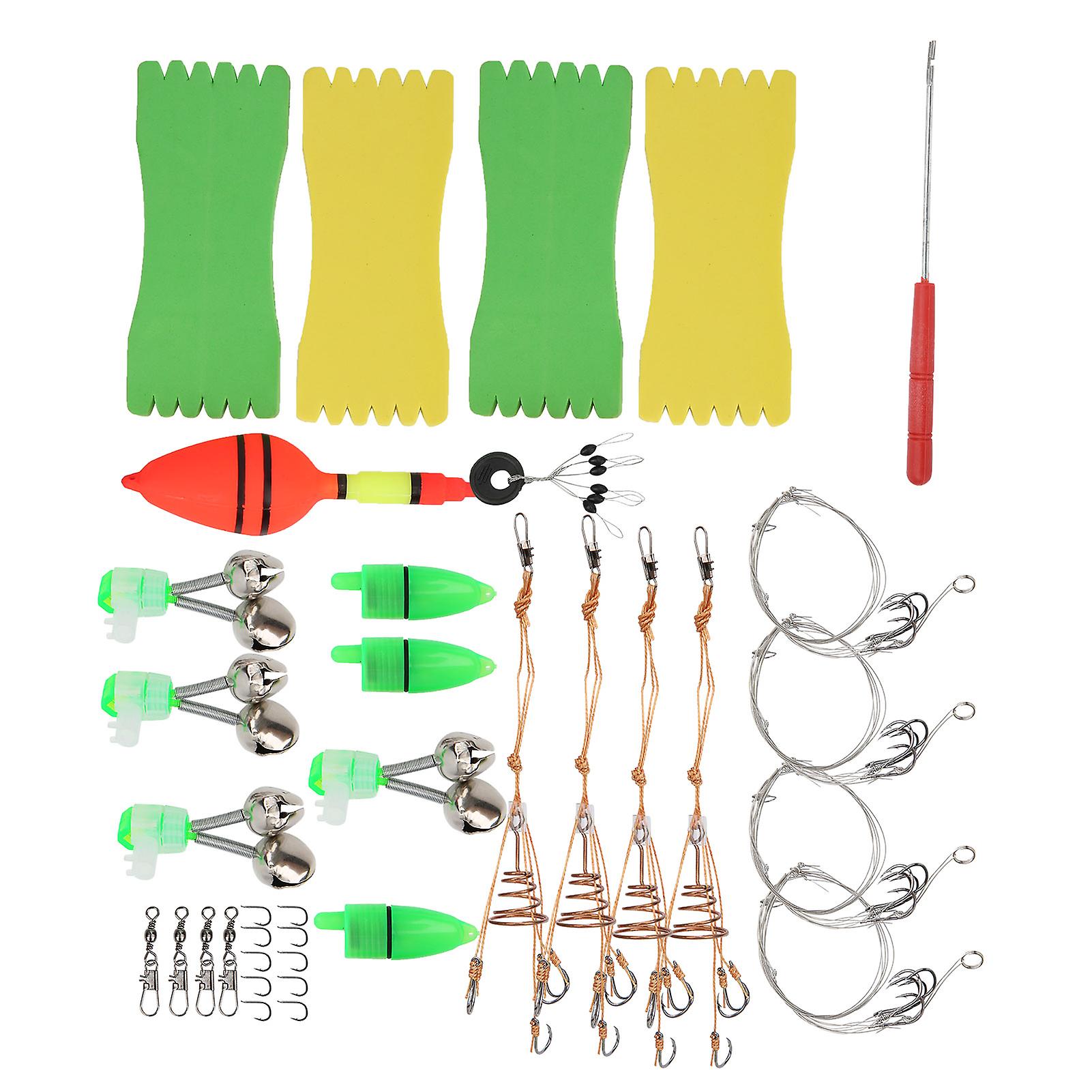 Portable Fishing Gear Set Line Board Lure Bait Hook Detacher Small Bell Tackle Kit Fishing Accessories