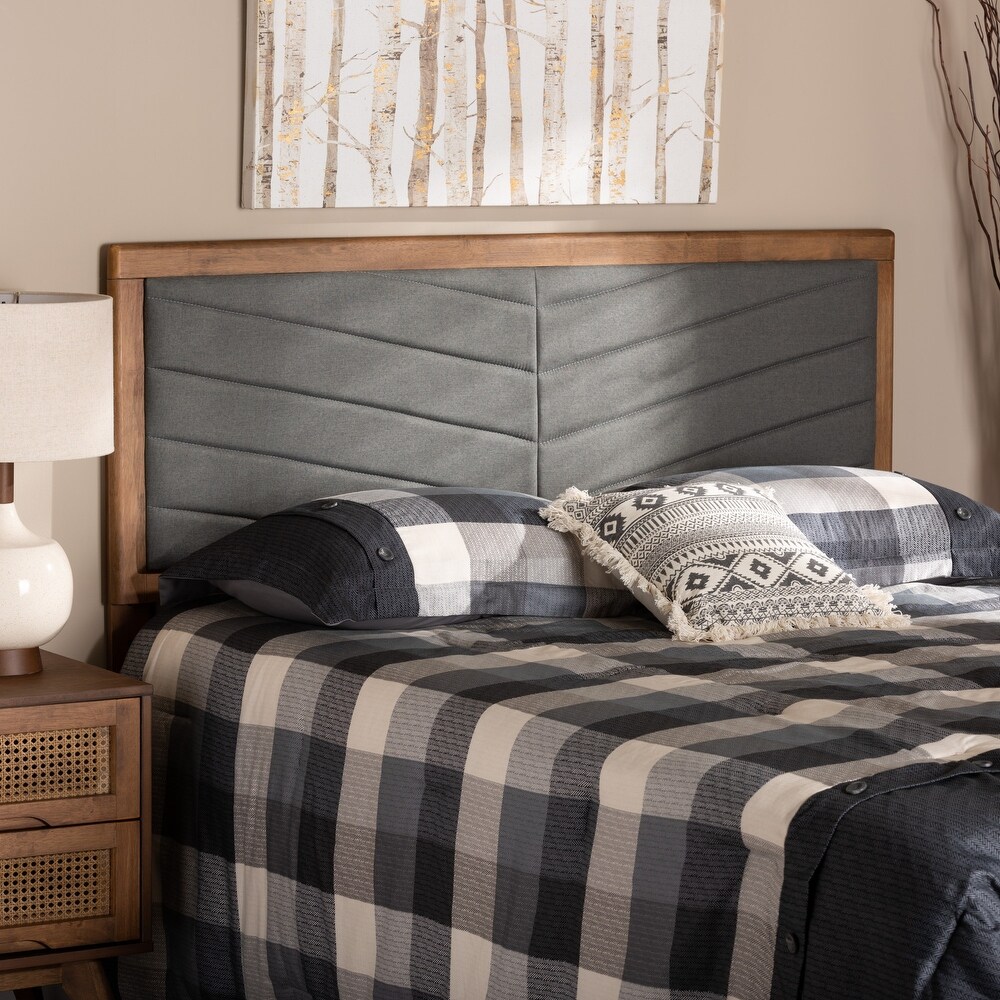 Iden Modern and Contemporary Wood Headboard Dark Grey