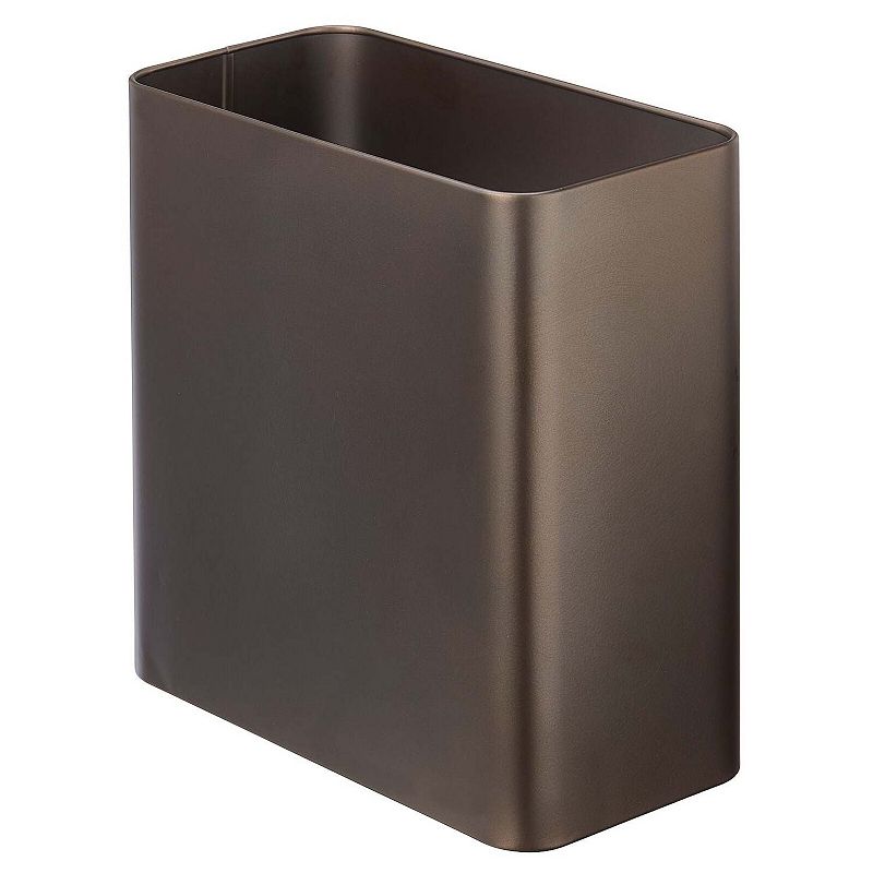 mDesign Stainless Steel Rectangular 2.6 Gal. Bathroom Trashcan