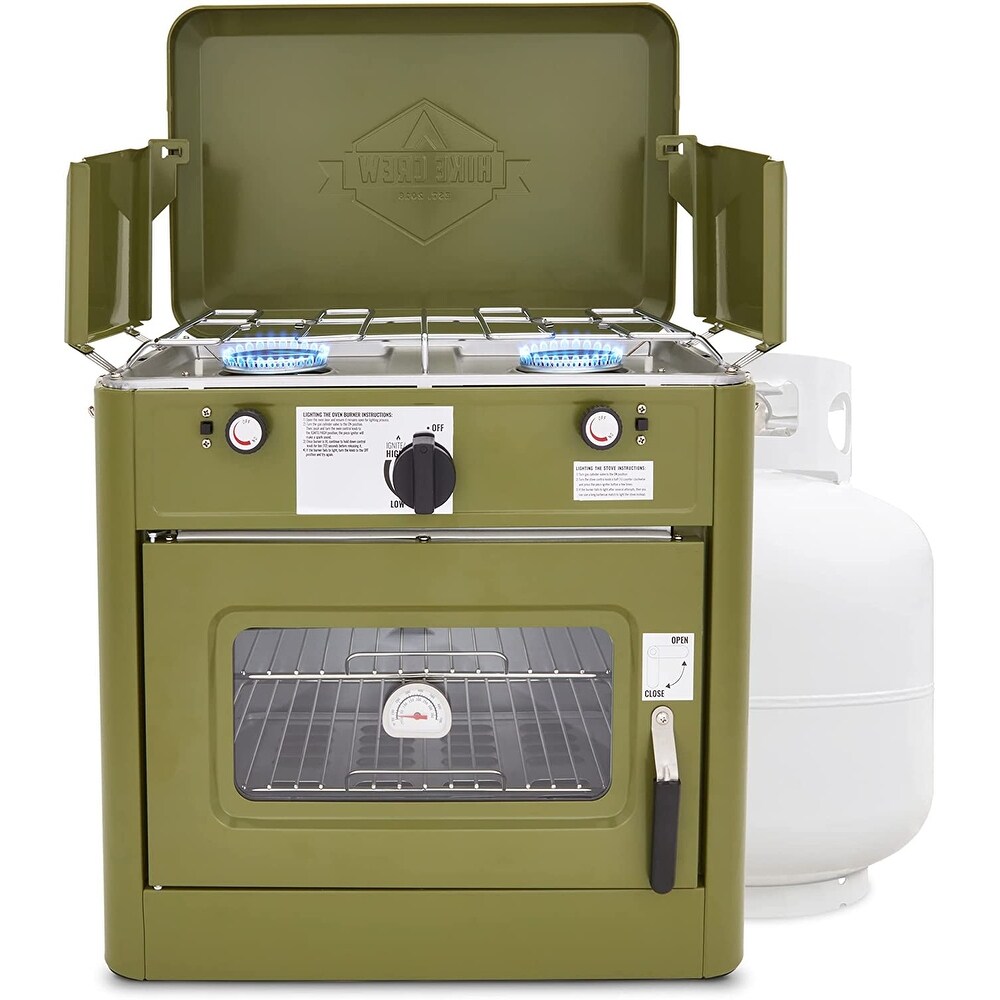 Hike Crew Gas Camping Oven  Portable Camping Stove   Oven with Dual Burners