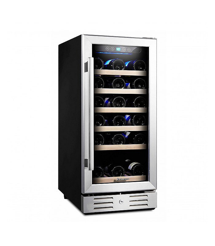 Kalamera 15'' 2.8 Cu.ft 30-Bottle Built-in Wine Cooler Auto-frost Stainless Steel Door and Handle