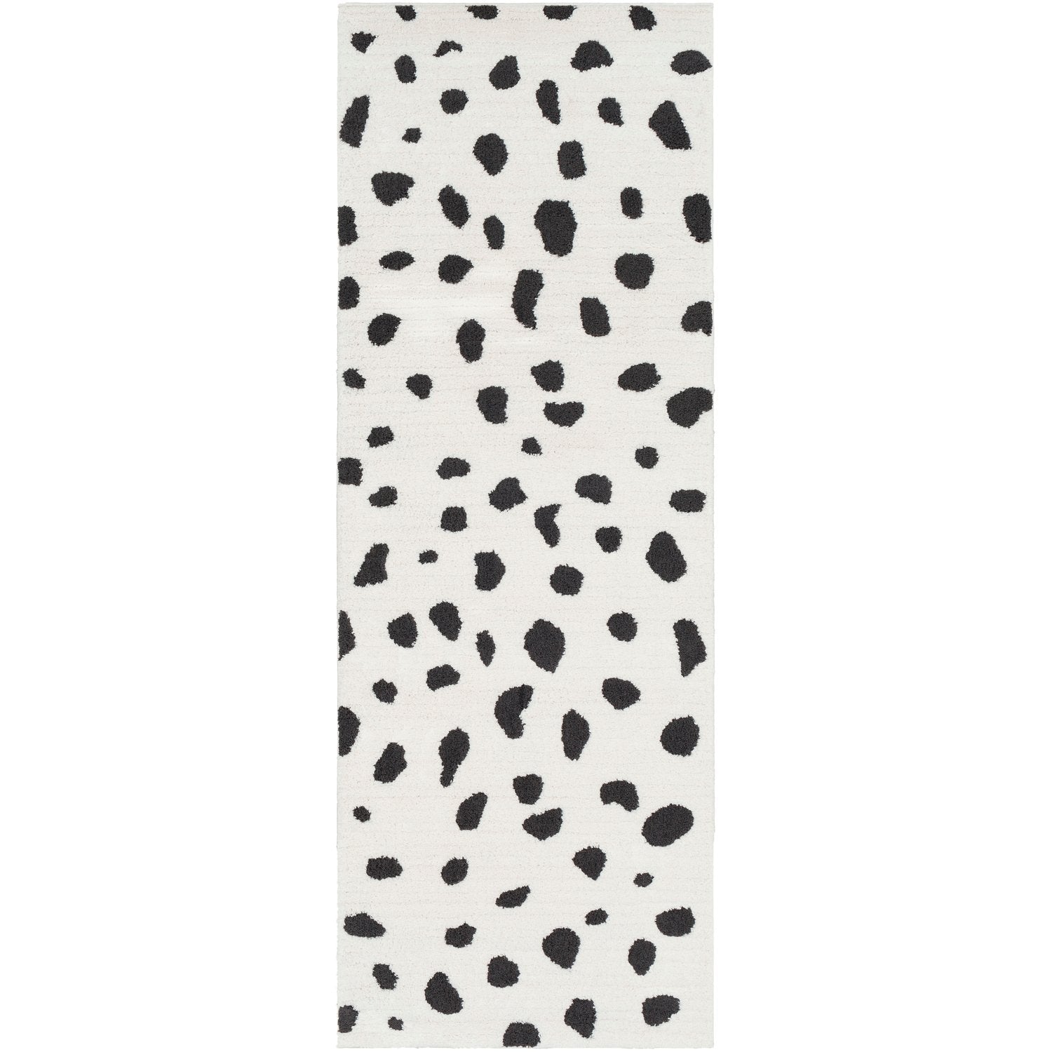 Moroccan Shag Rug in White & Black