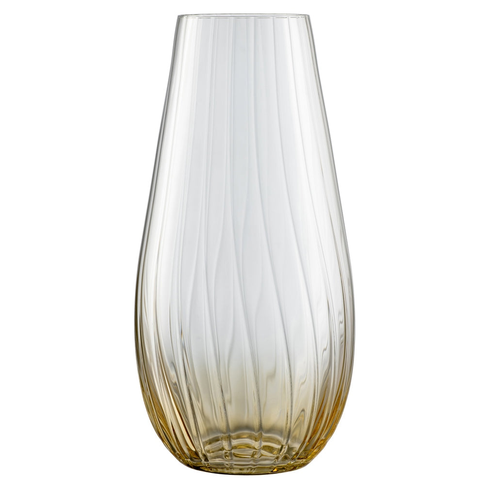 Galway Crystal Erne 12 Vase Amber