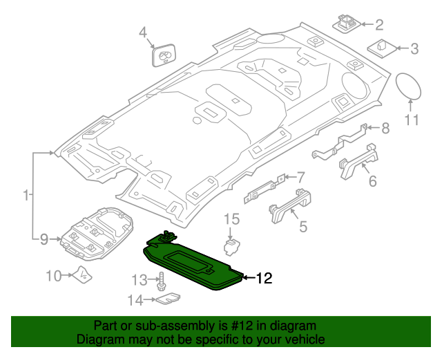 Genuine OE Volvo Sun-Visor - 31497341