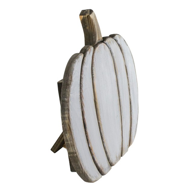 Northlight 13 75 White Wooden Pumpkin Fall Harvest Decoration