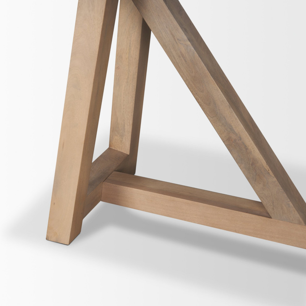 Rialto Black And Light Brown Solid Wood Console Table   Farmhouse   Console Tables   by Mercana  Houzz