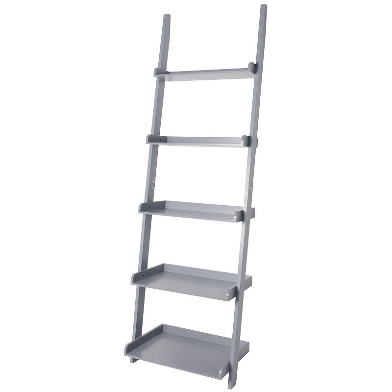 eHemco 5 Tier Leaning Ladder Wall Book Shelf