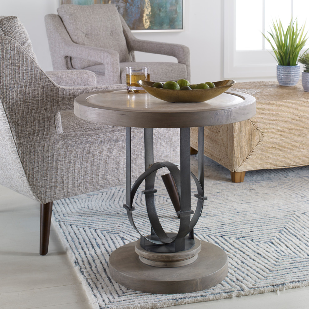 Uttermost 25841 Sydney Light Oak Side Table   Industrial   Side Tables And End Tables   by Lighting World Decorators  Houzz