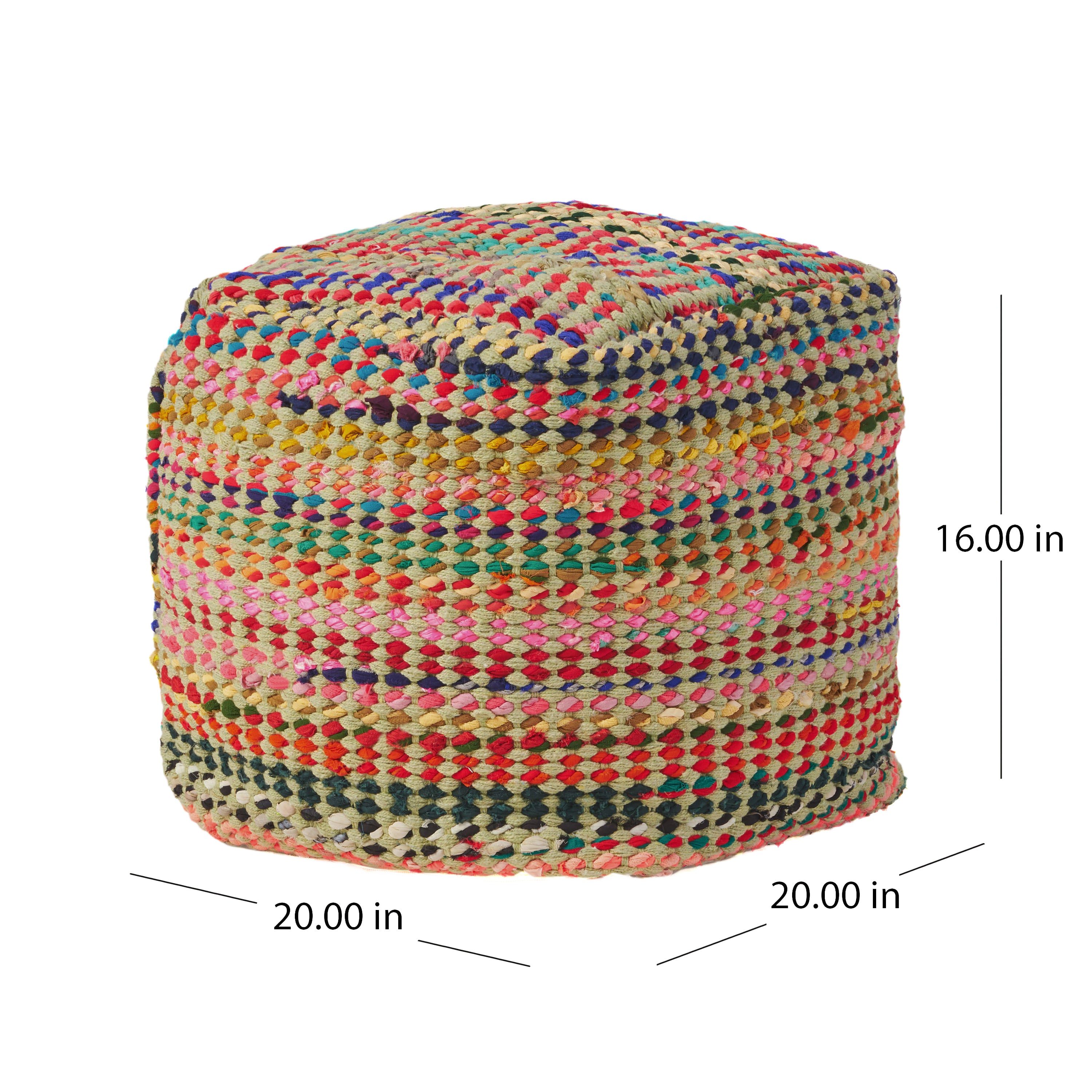 Naholo Handcrafted Boho Fabric Pouf