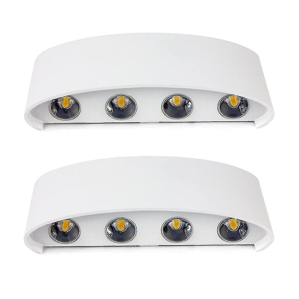 2pcs Modern Outdoor Waterproof Wall Lamp， 8 Leds For Hotels