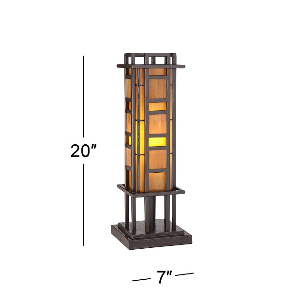 High Bronze Geometric Metal Amber Stained Glass For Bedroom Living Room Bedside Nightstand