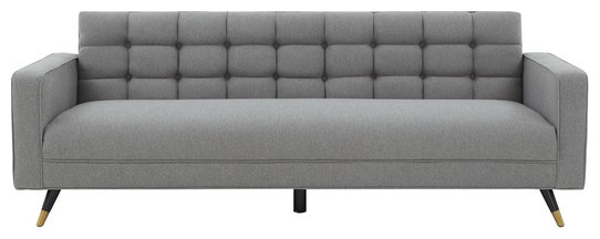 Safavieh Couture Bradson Tufted Back Sofa Light Grey / Black   Sofas   by Safavieh  Houzz