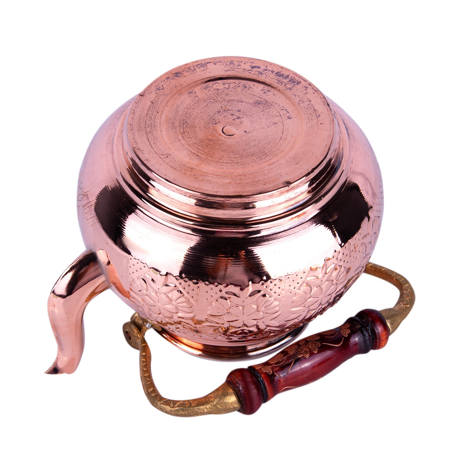 Kitchen Teapot for Loose Tea Nostalgia Copper Tea Pot with Hand Chaining Copper Tea Kettle Tea Brewer Coffee Pot Teaware (62.55 fl oz)