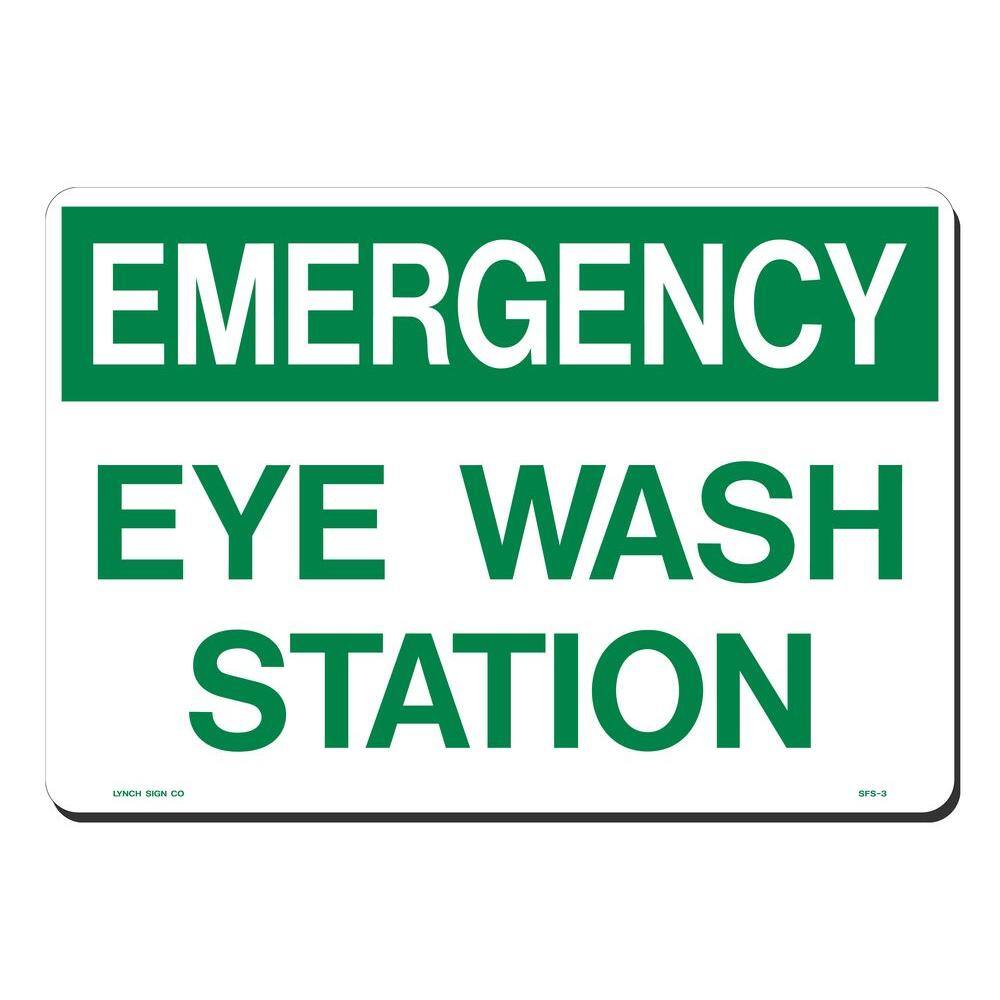 Lynch Sign 14 in. x 10 in. Emergency Eye Wash Station Sign Printed on More Durable Thicker Longer Lasting Styrene Plastic SFS-  3