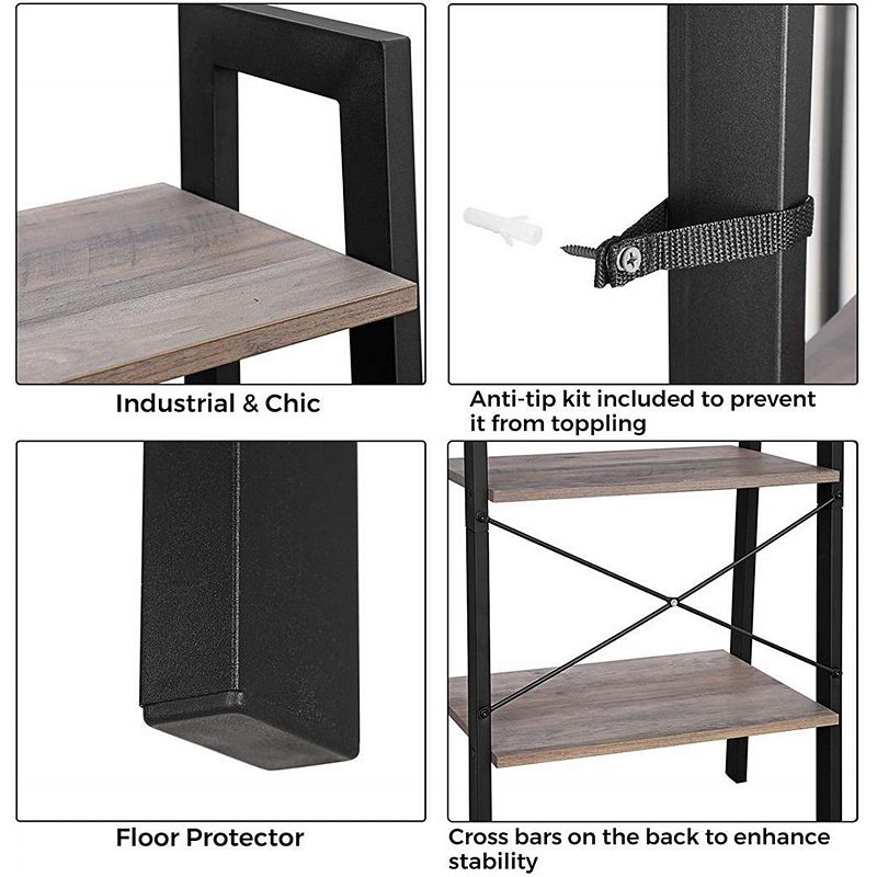 BreeBe 4 Tiers Standing Bookcase