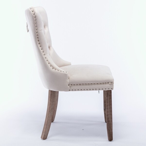 2Pcs High-end Tufted Velvet Dining Chair