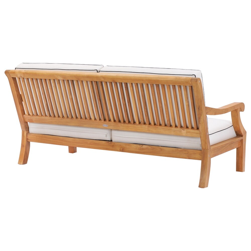 Chic Teak Castle Teak Wood Outdoor Patio Deep Seating Love Seat With Cushions