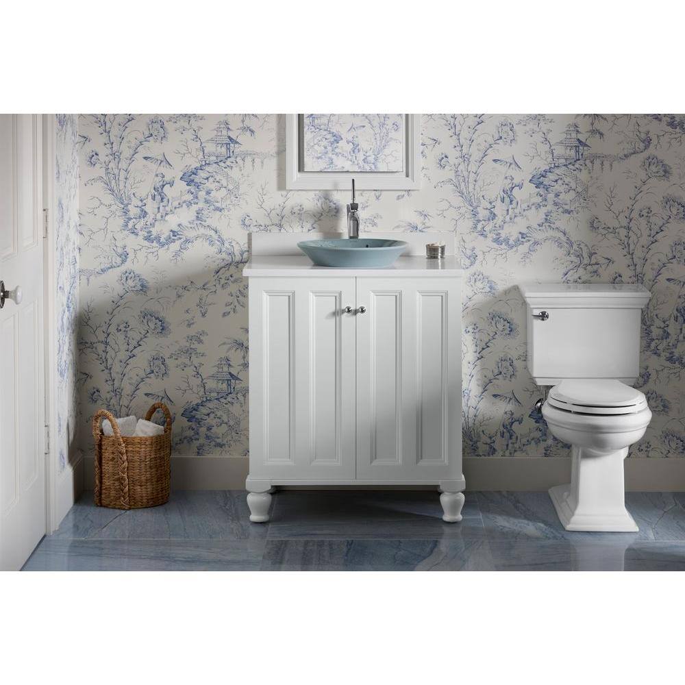 KOHLER Memoirs Stately 2-Piece 1.28 GPF Single Flush Elongated Toilet with AquaPiston Flush Technology in White K-3817-0