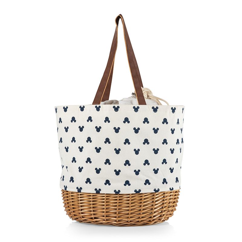 Disney's Mickey Mouse Silhouette Coronado Canvas and Willow Basket Tote by Picnic Time