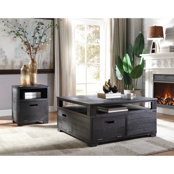 ACME Kamilia End Table in Antique Black