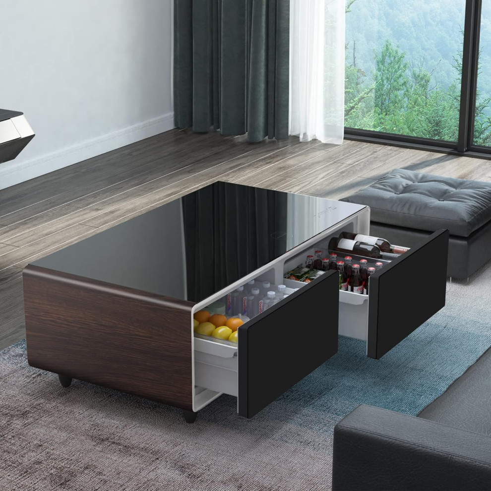 Modern Smart Coffee Table  Refrigerated Space  ampWireless Charging Module   Midcentury   Coffee Tables   by Decor Love  Houzz