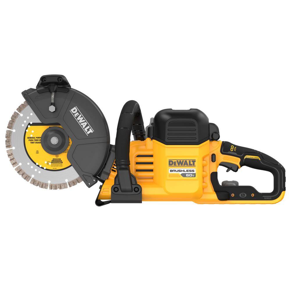 DW FLEXVOLT 60V MAX Cordless 9 in. Cutoff Saw and (2) FLEXVOLT 9.0Ah Batteries DCS692X2