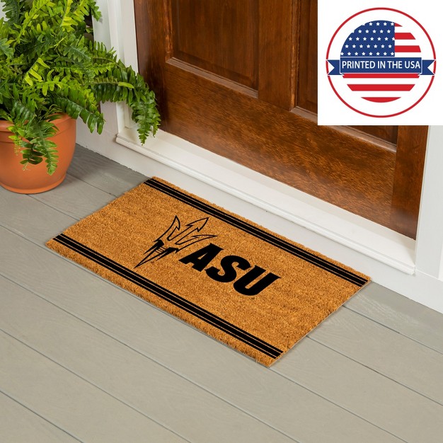 Evergreen Arizona State University Logo Turf Mat Brown 28 X 16 Inches Indoor Outdoor Doormat