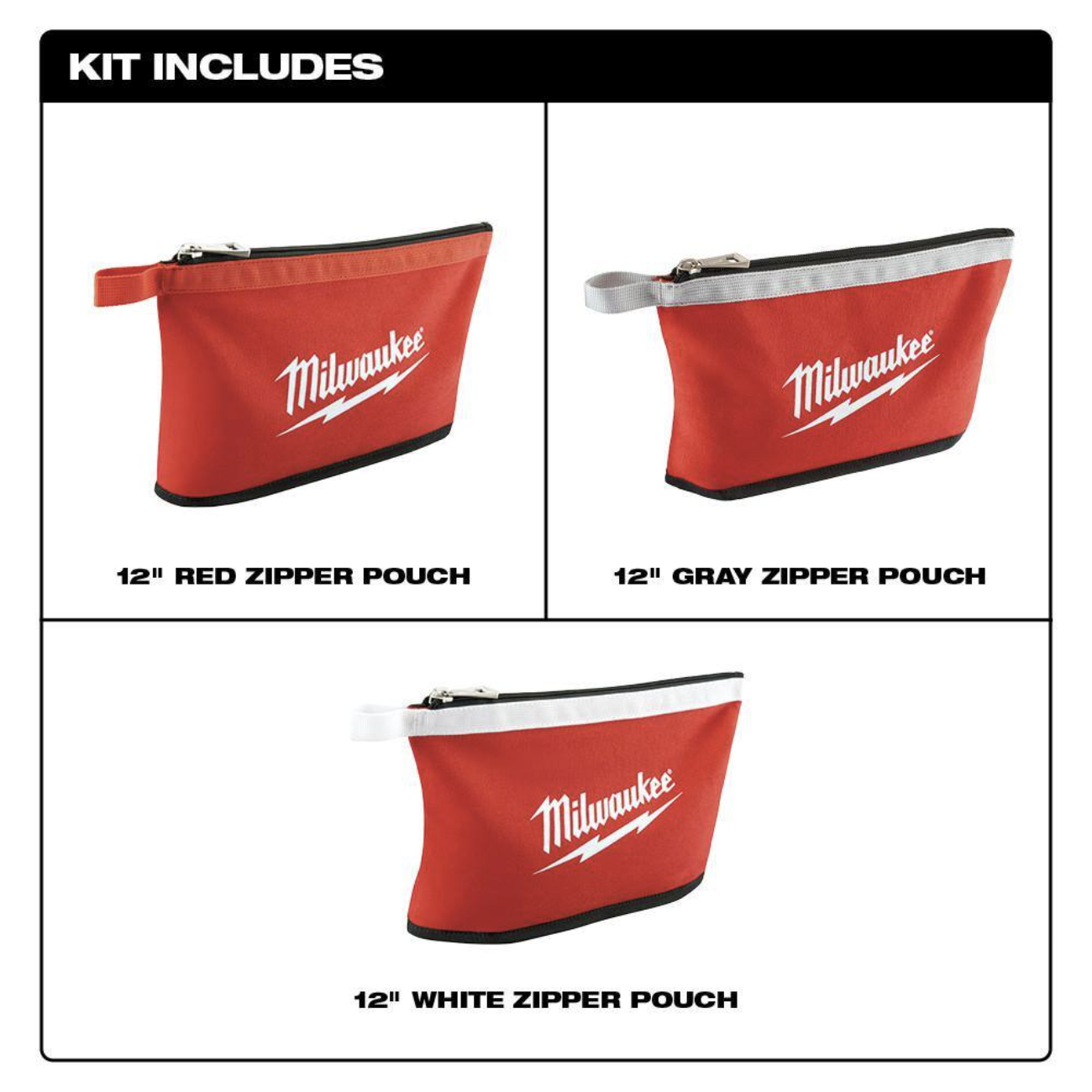 Milwaukee 20 in. PACKOUT Tote with Zipper Tool Bags in Multi-Color (3-Pack)