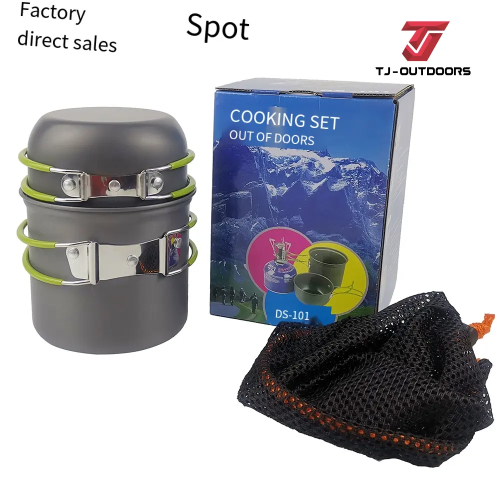 Hiking outdoor Durable barbecue picnic accessories Portable camping cooking pot kitchenware