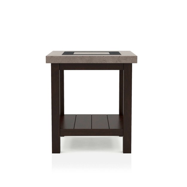 Alpinista Faux Marble End Table Dark Walnut Homes Inside Out