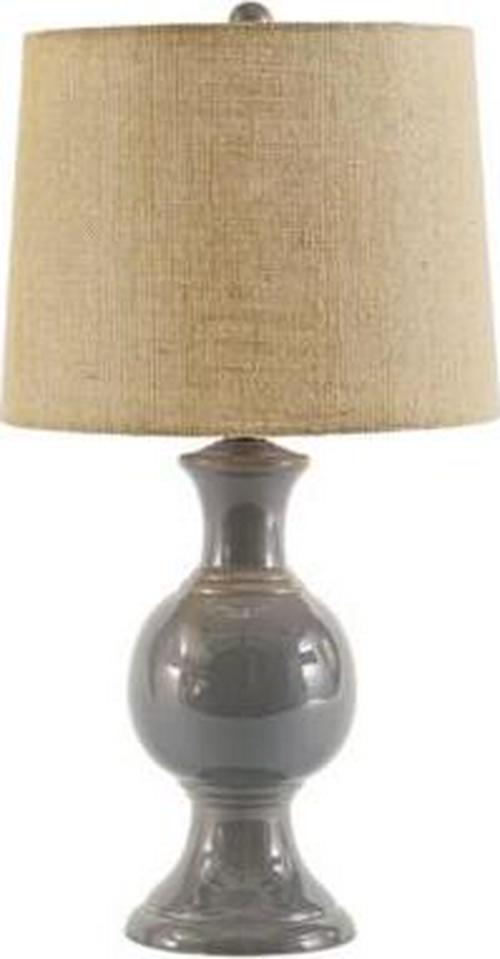 Signature Design by Ashley Magdalia Contemporary 26 Glazed Ceramic Table Lamp， Gray