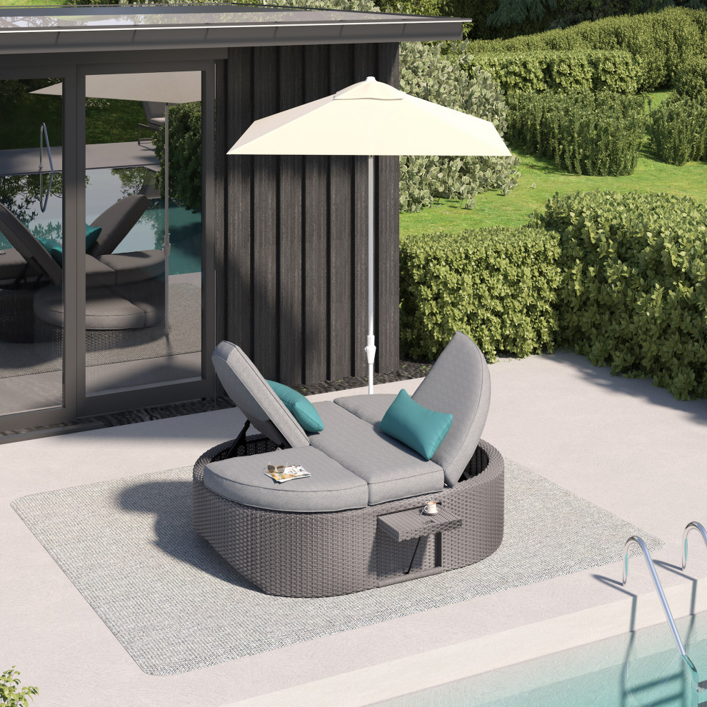 Sandra Swivel Outdoor Daybed   Tropical   Outdoor Chaise Lounges   by OVE Decors  Houzz