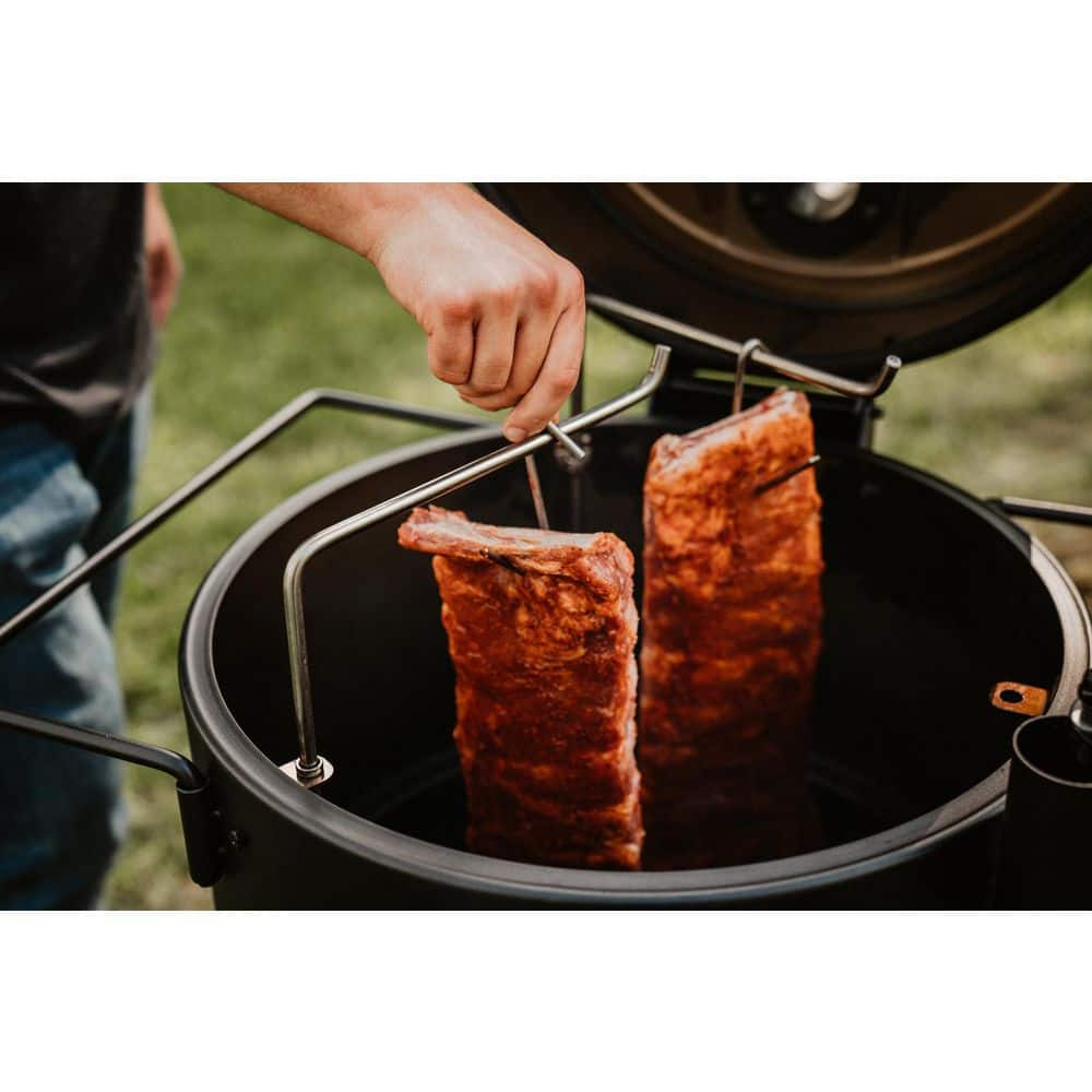 OKLAHOMA JOE'S Bronco 284 sq. in. Drum Charcoal Smoker and Grill in Orange with Cover 22202159