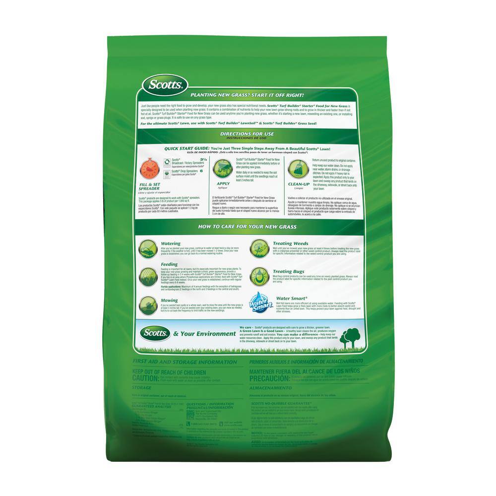 Scotts Turf Builder 15 lbs. 5000 sq. ft. Starter Fertilizer for New Grass Use When Planting Seed 21605